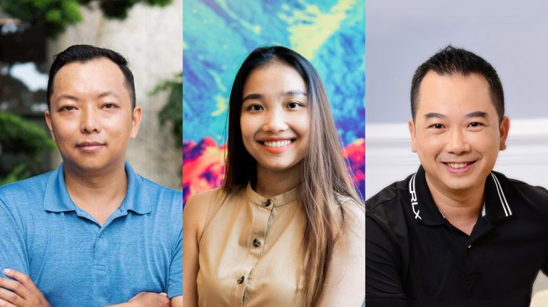 Từ trái sang phải: Peter Nguyễn – CEO & Co-founder của Thuocsi.vn, Xuân Nguyễn – COO của Fonos, James Vương – CEO & Founder của RealStake