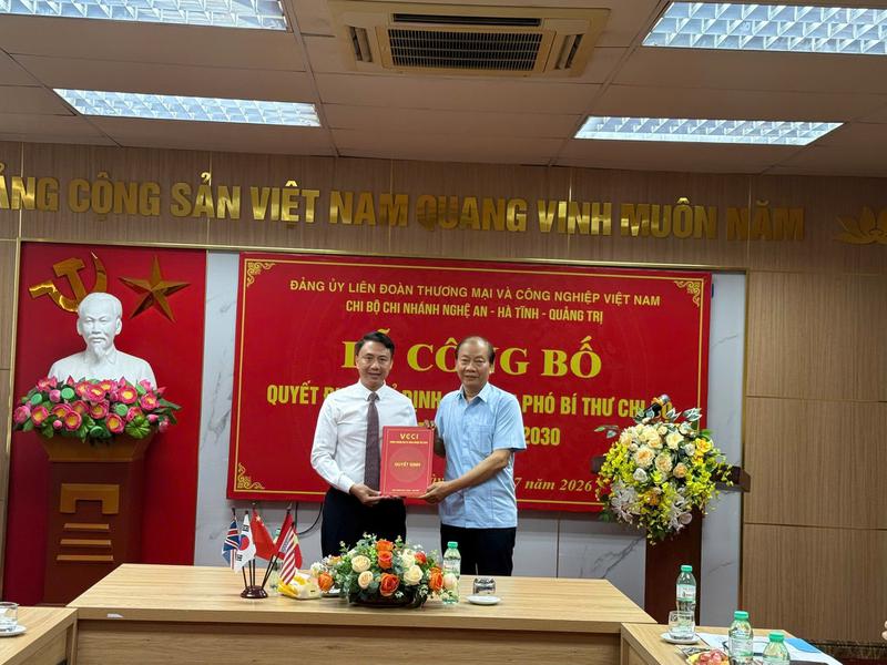 VCCI chỉ định Phó Bí thư Chi bộ Chi nhánh Nghệ An - Hà Tĩnh - Quảng Trị