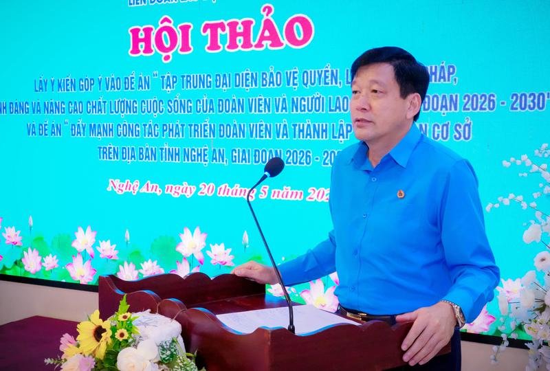 Nghệ An tập trung giải pháp bảo vệ người lao động và phát triển công đoàn giai đoạn 2026 - 2030