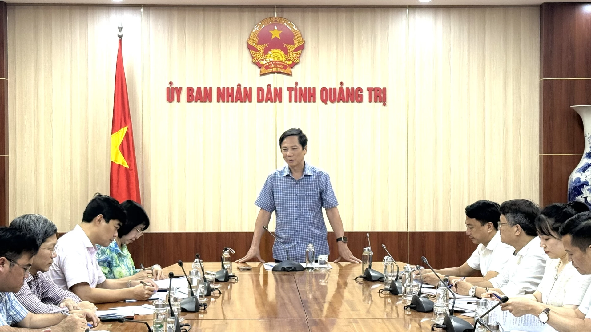 Đồng chí Hoàng Nam, Ủy viên Ban Thường vụ Tỉnh ủy, Phó Chủ tịch Thường trực UBND tỉnh kết luận buổi làm việc - Ảnh: NL